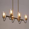 Modern Farmhouse 5/6-Light Black Gold Chandelier Seeded Glass Pendant Lights  |   Chandeliers Ceiling Lighting Chandeliers