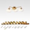 Modern Gold 3-Light Linear Bathroom Vanity Light Globe Glass Wall Sconces – L23.6″*H6.5″  |   Bathroom Lighting Bathroom Lighting Bathroom Lighting