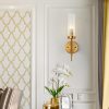 Modern Gold Wall Sconce with Glass Shade  |   Wall Sconces Wall Lighting Wall Sconces