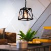 Modern Industrial 1-Light Kitchen Island Pendant Metal Hanging Lights Foyer  |   Kitchen Lighting Kitchen Lighting Black