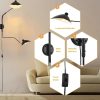 Modern Swing Arm Wall Sconce Plug in 2-Lights Black Wall Lights  |   Swing Arm Lights Swing Arm Lights Black