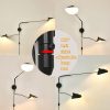 Modern Swing Arm Wall Sconce Plug in 2-Lights Black Wall Lights  |   Swing Arm Lights Swing Arm Lights Black