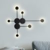 Modern Ultra-thin Black Sputnik LED Wall Light – 3000K Warm Lighting  |   Flush Mount Wall Lights Flush Mount Wall Lights Flush Mount Wall Lights