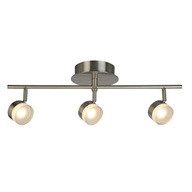 Newport Hill 3-Light Brushed Nickel LED Semi-Flush Mount Track Lighting with Frosted Acrylic  |   Track Lighting Ceiling Lighting Brushed Nickel