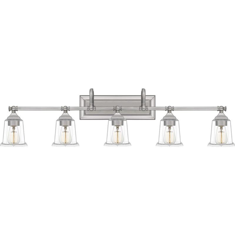 Nicholas 5-Light Bathroom Vanity Light in Brushed Nickel  |   Bathroom Lighting Bathroom Lighting Bathroom Lighting