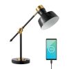 Odile 18.5″ Classic Farmhouse Adjustable Cantilever LED Task Lamp with USB Charging Port  |   Desk Lamps Desk Lamps Desk Lamps