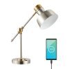 Odile 18.5″ Classic Farmhouse Adjustable Cantilever LED Task Lamp with USB Charging Port  |   Desk Lamps Desk Lamps Desk Lamps