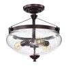 Oil Rubbed Bronze 3-Light Semi Flush Mount with Seeded Glass Shade – Oil Rubbed Bronze  |   Semi-Flush Mount Ceiling Lights Ceiling Lighting Oil Rubbed Bronze