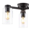 Orville 17″ 3-Light Farmhouse Industrial Iron Cylinder LED Semi Flush Mount, Oil Rubbed Bronze/Clear  |   Semi-Flush Mount Ceiling Lights Ceiling Lighting Oil Rubbed Bronze