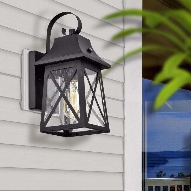 Outdoor Porch Light with Dusk to Dawn Sensor (Set of 2) – 13.25*6*7  |   Outdoor Wall Lighting Outdoor Wall Lighting Matte Black