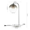 Penta 20″ Industrial Contemporary Iron/Glass LED Task Lamp with USB Charging Port, Chrome/Smoke Gray  |   Desk Lamps Desk Lamps Desk Lamps