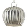 Phoebe Silver Mercury Glass and Nickel-Finish Metal Globe Shade Pendant Light – 16″x 16″x 18/66″  |   Kitchen Lighting Kitchen Lighting Kitchen Lighting