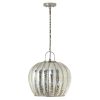 Phoebe Silver Mercury Glass and Nickel-Finish Metal Globe Shade Pendant Light – 16″x 16″x 18/66″  |   Kitchen Lighting Kitchen Lighting Kitchen Lighting