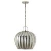 Phoebe Silver Mercury Glass and Nickel-Finish Metal Globe Shade Pendant Light – 16″x 16″x 18/66″  |   Kitchen Lighting Kitchen Lighting Kitchen Lighting