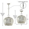 Phoebe Silver Mercury Glass and Nickel-Finish Metal Globe Shade Pendant Light – 16″x 16″x 18/66″  |   Kitchen Lighting Kitchen Lighting Kitchen Lighting