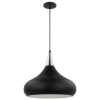 Phoenix 1 Light Large Pendant Matte Black with Polished Nickel  |   Kitchen Lighting Kitchen Lighting Kitchen Lighting