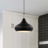 Phoenix 1 Light Large Pendant Matte Black with Polished Nickel  |   Kitchen Lighting Kitchen Lighting Kitchen Lighting