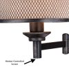 Polk Plug-In Black Motion Sensor Swing Arm Wall Lamp Beige Linen Drum Shade – 10-in W x 11.5-in H x 21.75-in D  |   Swing Arm Lights Swing Arm Lights Swing Arm Lights