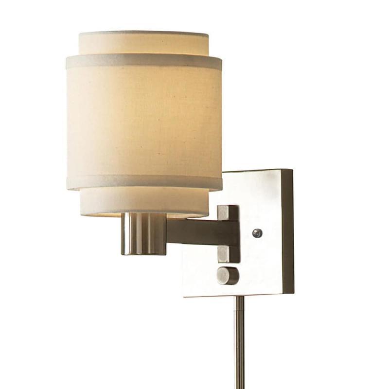 Quintero Transitional 1-light Brushed Nickel Swing Arm Pin-up Plug-in Wall Lamp  |   Swing Arm Lights Swing Arm Lights Swing Arm Lights