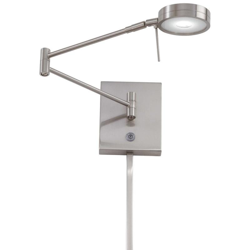 Reading Room Brushed Nickel 1 Light Swing Arm Wall Lamp  |   Swing Arm Lights Swing Arm Lights Grey