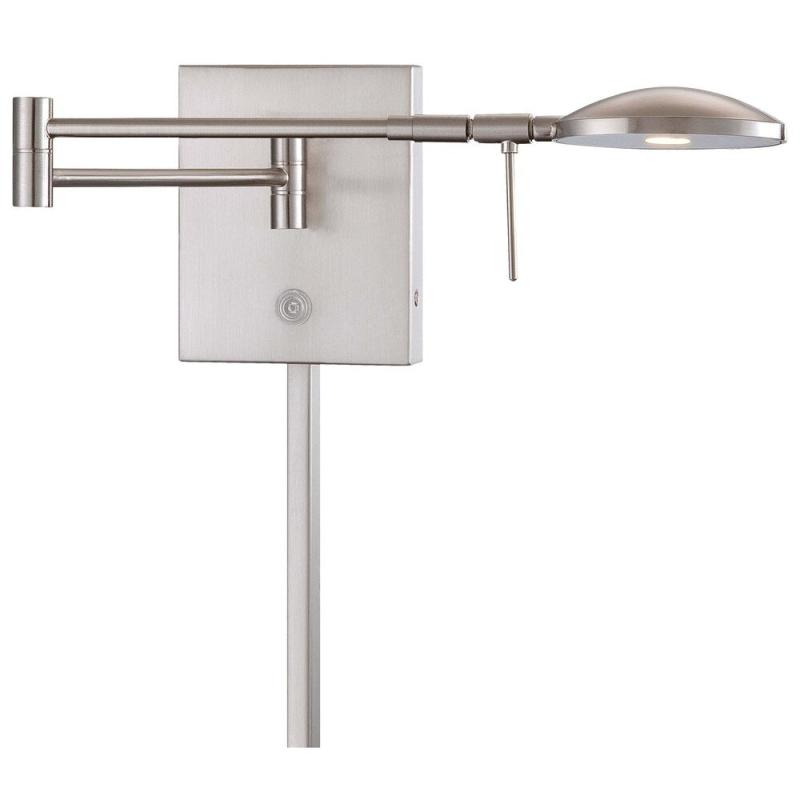 Reading Room Brushed Nickel 1 Light Swing Arm Wall Lamp  |   Swing Arm Lights Swing Arm Lights Grey