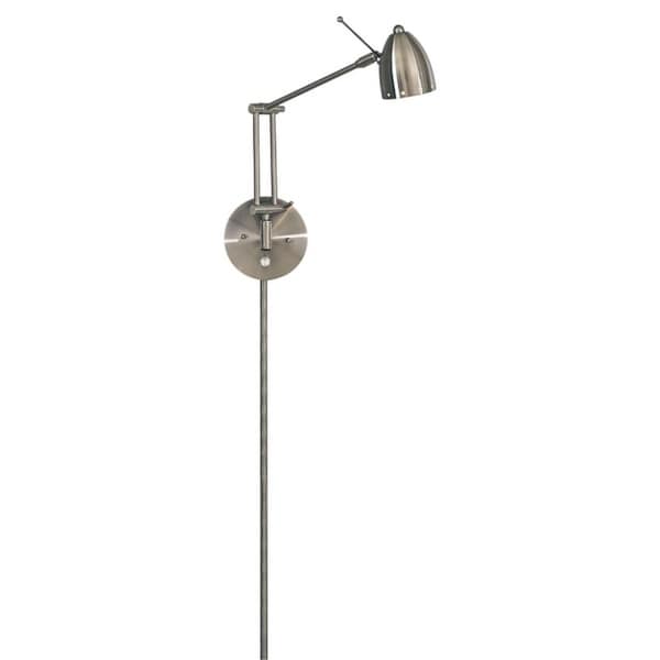 Reading Room Brushed Nickel 1 Light Task Wall Lamp  |   Swing Arm Lights Swing Arm Lights Grey