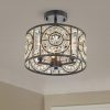 Reid Bronze 3-Light Semi-Flush Mount with Crystal Drum Shade  |   Semi-Flush Mount Ceiling Lights Ceiling Lighting Bronze