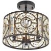 Reid Bronze 3-Light Semi-Flush Mount with Crystal Drum Shade  |   Semi-Flush Mount Ceiling Lights Ceiling Lighting Bronze