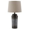 Ribbed Design Metal Body Table Lamp with Tapered Fabric Shade,Set of 2,Gray – 25.25 H x 13.13 W x 13.13 L Inches  |   Desk Lamps Desk Lamps Brown