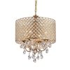 Round Beaded Drum Chandelier with Hanging Crystals  |   Chandeliers Ceiling Lighting Chandeliers