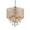 Round Beaded Drum Chandelier with Hanging Crystals  |   Chandeliers Ceiling Lighting Chandeliers