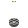 Rowena Gray and Brushed Gold Lotus 14.5-Inch Pendant Light – 14.5″ x 14.5″ x 14.5/62.5″  |   Kitchen Lighting Kitchen Lighting Kitchen Lighting