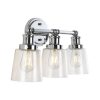 Sandrine 3-Light Iron/Seeded Glass Classic Cottage LED Vanity Light  |   Bathroom Lighting Bathroom Lighting Bathroom Lighting