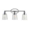 Sandrine 3-Light Iron/Seeded Glass Classic Cottage LED Vanity Light  |   Bathroom Lighting Bathroom Lighting Bathroom Lighting