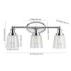 Sandrine 3-Light Iron/Seeded Glass Classic Cottage LED Vanity Light  |   Bathroom Lighting Bathroom Lighting Bathroom Lighting