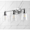 Sandrine 3-Light Iron/Seeded Glass Classic Cottage LED Vanity Light  |   Bathroom Lighting Bathroom Lighting Bathroom Lighting