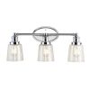 Sandrine 3-Light Iron/Seeded Glass Classic Cottage LED Vanity Light  |   Bathroom Lighting Bathroom Lighting Bathroom Lighting