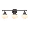 Scholar Three-Light Indoor Wall Fixture, Oil Rubbed Bronze Finish with White Opal Glass – 3-Light  |   Bathroom Lighting Bathroom Lighting Bathroom Lighting