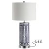 Serge 27″ Ceramic/Iron Contemporary USB Charging LED Table Lamp, Navy/Chrome  |   Lamp Sets Lamp Sets Lamp Sets