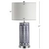 Serge 27″ Ceramic/Iron Contemporary USB Charging LED Table Lamp, Navy/Chrome  |   Lamp Sets Lamp Sets Lamp Sets