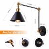 Set of 2 Adjustable Black Swing Arm Wall Vintage Industrial Wall Sconce Lights  |   Swing Arm Lights Swing Arm Lights Swing Arm Lights