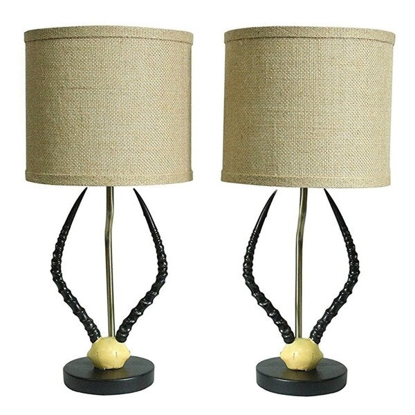 Set of 2 Cody Horn Table Lamps, 17 inch Tall  |   Desk Lamps Desk Lamps Black