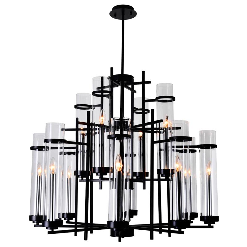 Sierra 12 Light Up Chandelier With Black Finish  |   Chandeliers Ceiling Lighting Chandeliers