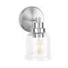 Single Wall Sconce Stainless Steel Base Frame Clear Glass Shade – 5.5” x 4.7” x 9” (L x W x H)  |   Flush Mount Wall Lights Flush Mount Wall Lights Flush Mount Wall Lights