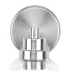 Single Wall Sconce Stainless Steel Base Frame Clear Glass Shade – 5.5” x 4.7” x 9” (L x W x H)  |   Flush Mount Wall Lights Flush Mount Wall Lights Flush Mount Wall Lights