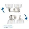 Singleton Collection 2-Light 17 in. Brushed Nickel Vanity Light with Clear Glass Shades – Small  |   Flush Mount Wall Lights Flush Mount Wall Lights Flush Mount Wall Lights