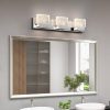 Stainless Steel 3000K Integrated LED Vanity Light with Art Glass Shades – Chrome  |   Bathroom Lighting Bathroom Lighting Bathroom Lighting