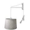 Textured Oatmeal Shade, 1 Light White Cord/Arm  |   Swing Arm Lights Swing Arm Lights Swing Arm Lights