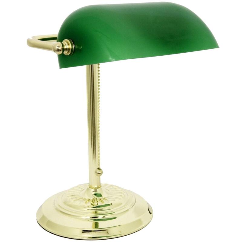 Traditional Bankers Desk Lamp With Green Glass Shade  |   Desk Lamps Desk Lamps Desk Lamps