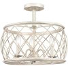 Treviso Farmhouse 3-Light Drum Semi Flush Mount Ceiling Light Metal Shade Antique White – Antique White  |   Semi-Flush Mount Ceiling Lights Ceiling Lighting Semi-Flush Mount Ceiling Lights